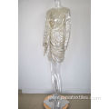Sliver Sequin White Knitted lining Evening Dress